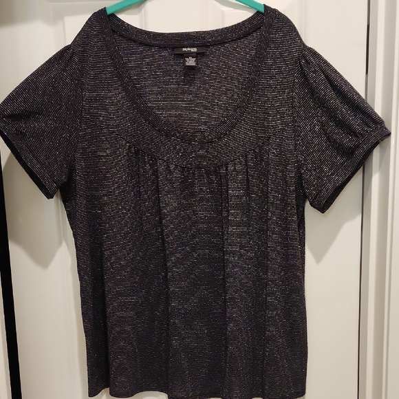 Apt. 9 Tops - Style & Co Black and Silver Sparkle Lightweight Knit Top 3x